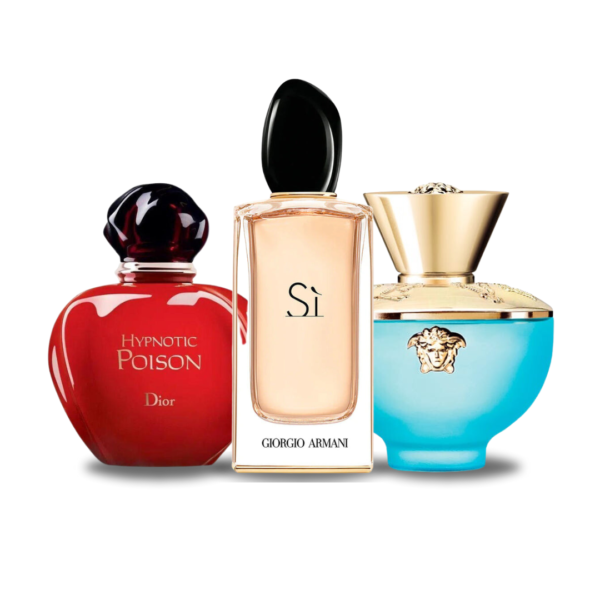 Set de 3 Perfumes Hypnotic Poison Dior + Si Giorgio Armani + Dylan Turquoise Versace 100ml - Image 2