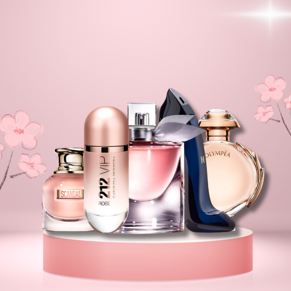 Set de 5 Perfumes 212 VIP Rosé + La Vie est Belle + Good Girl + Olympea 100ml