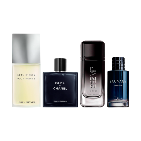 Set de 4 Perfumes L'eau D'issey + Bleu de Chanel + 212 VIP Black + Sauvage 100ml - Image 2