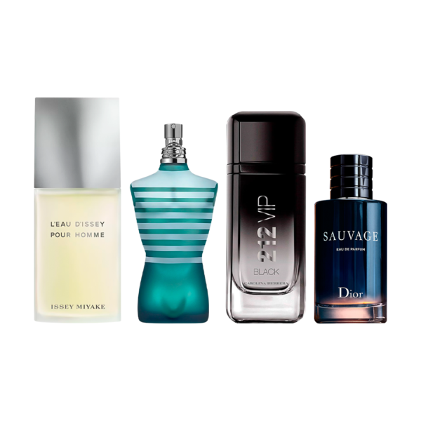 Set de 4 Perfumes L'eau D'issey + 212 VIP Black + Le Male + Sauvage 100ml - Image 2