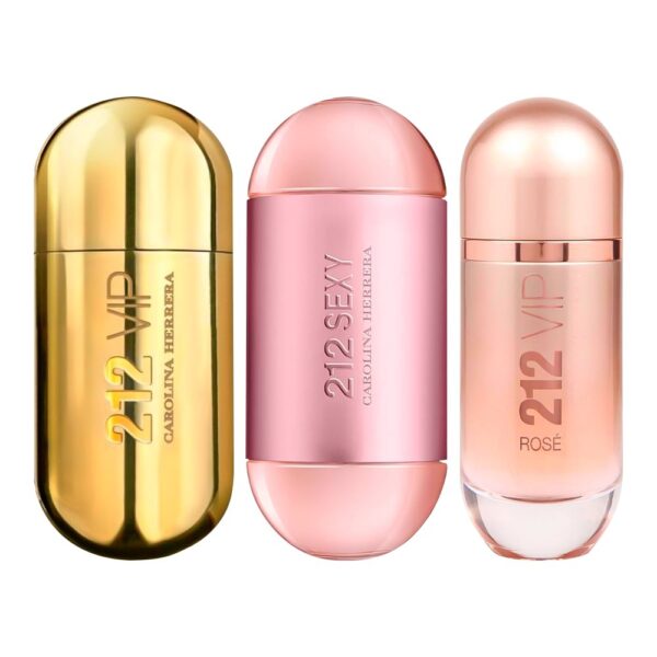 Set de 3 Perfumes 212 VIP + 212 Sexy + 212 VIP Rosé 100ml - Image 2