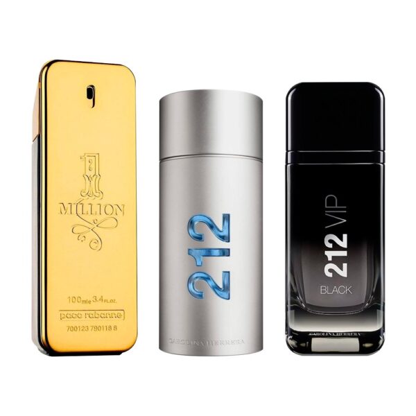 Set de 3 Perfumes 1 Million + 212 MEN + 212 Black 100ml