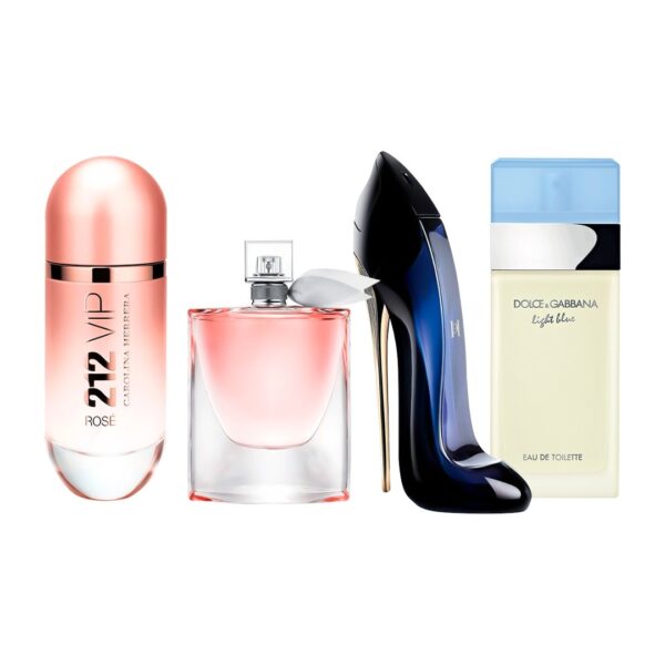 Set de 4 Perfumes 212 VIP Rosé+  La Vie est Belle + Good Girl + Light Blue 100ml - Image 2