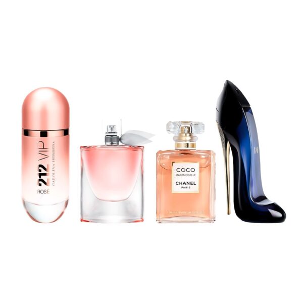Set de 4 Perfumes 212 VIP Rosé + La Vie est Belle + Mademoiselle + Good Girl 100ml - Image 2