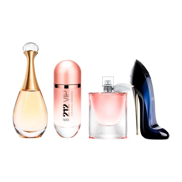 Set de 4 Perfumes J'adore + 212 VIP Rosé + La Vie Est Belle + Good Girl 100ml - Image 2