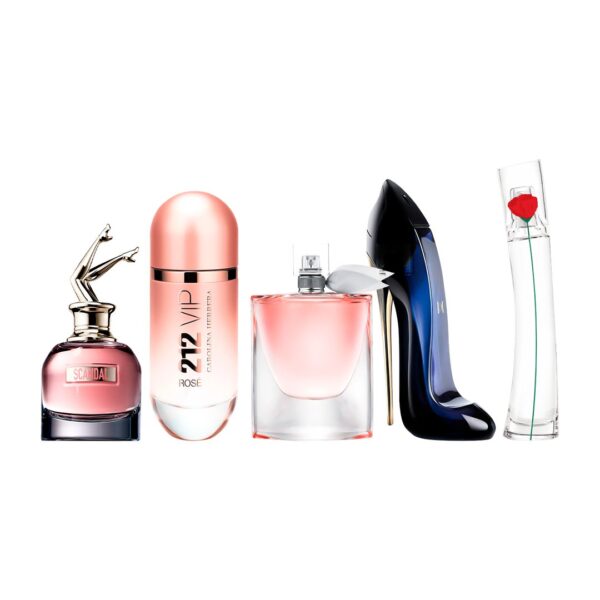 Set de 5 Perfumes Scandal + 212 VIP Rosé + La Vie est Belle + Good Girl + Flower by Kenzo 100ml - Image 2
