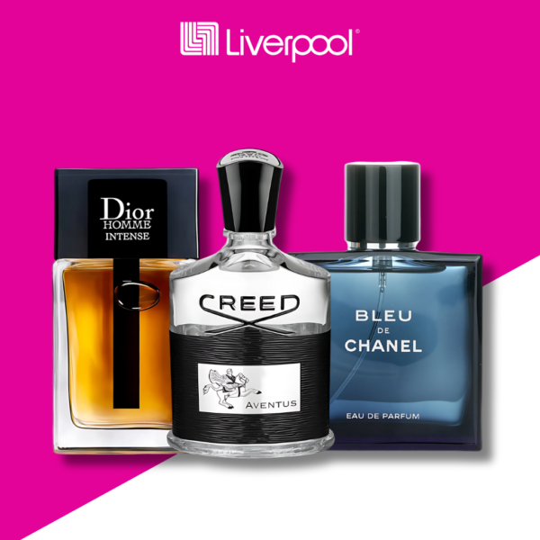 Set de 3 Perfumes Dior Homme Intense + Creed Aventus + Bleu de Chanel 100ml