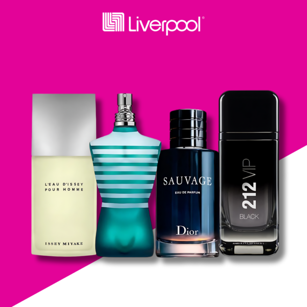 Set de 4 Perfumes L'eau D'issey + 212 VIP Black + Le Male + Sauvage 100ml