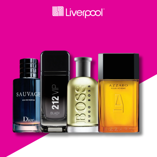 Set de 4 Perfumes Sauvage + 212 VIP + Hugo Boss + Azzaro 100ml