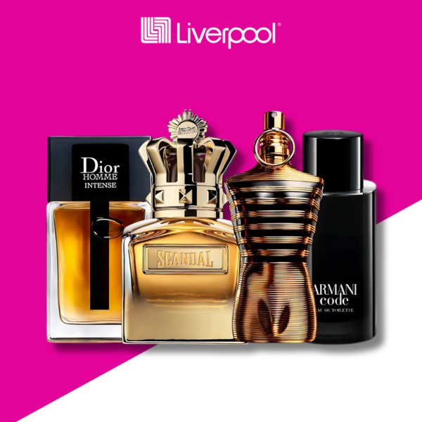 Set de 4 Perfumes Dior Homme Intense + Scandal Absolu + Le Male Elixir + Armani Code 100ml