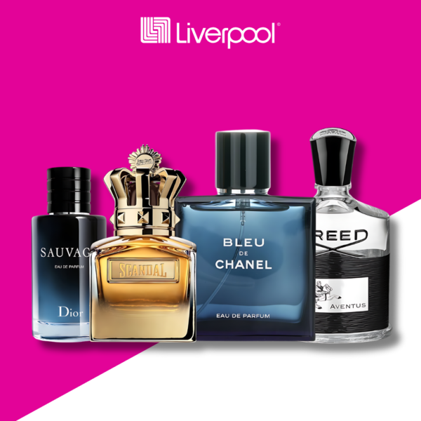 Set de 4 Perfumes Sauvage + Bleu de Chanel + Scandal Absolu + Creed Aventus 100ml