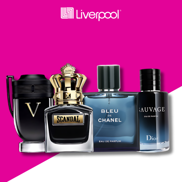Set de 4 Perfumes Sauvage + Scandal + Bleu de Chanel + Invictus 100ml