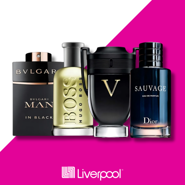 Set de 4 Perfumes Bvlgari + Hugo boss + Invictus + Sauvage 100ML