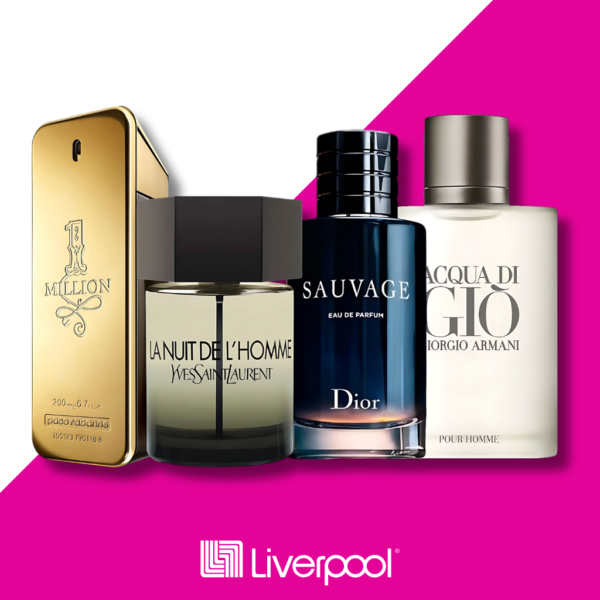 Set de 4 Perfumes One Million + Sauvage + Gio Armani + LaNuit L'Homme 100ML