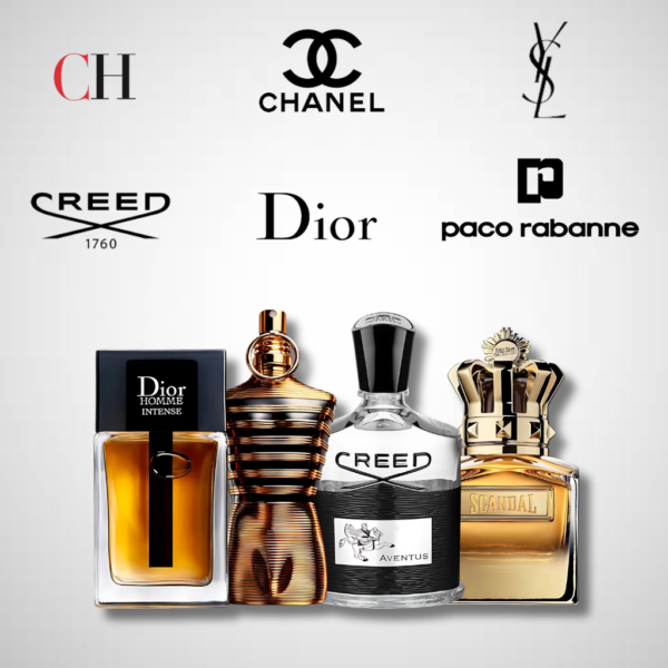Set de 4 Perfumes Dior Homme Intense + Creed Aventus + Scandal Absolu + Le Male Elixir 100ML