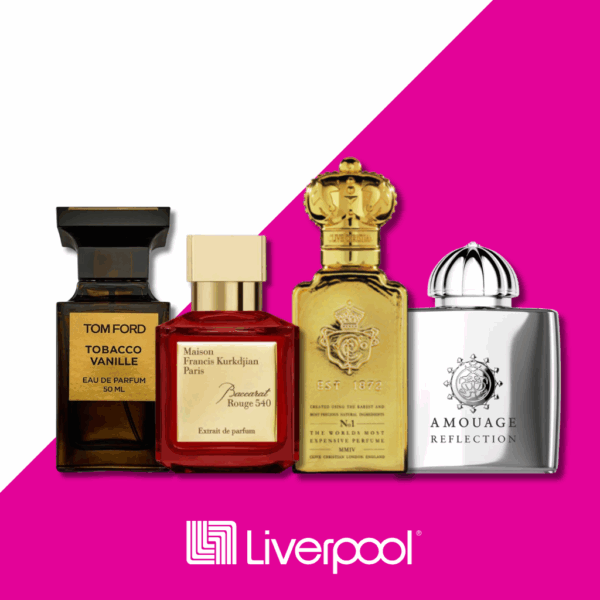 Set de 4 Perfumes - Baccarat Rouge 540 + Tom Ford Tobacco Vanille + Amouage Reflection + Clive Christian No. 1 - 100ML